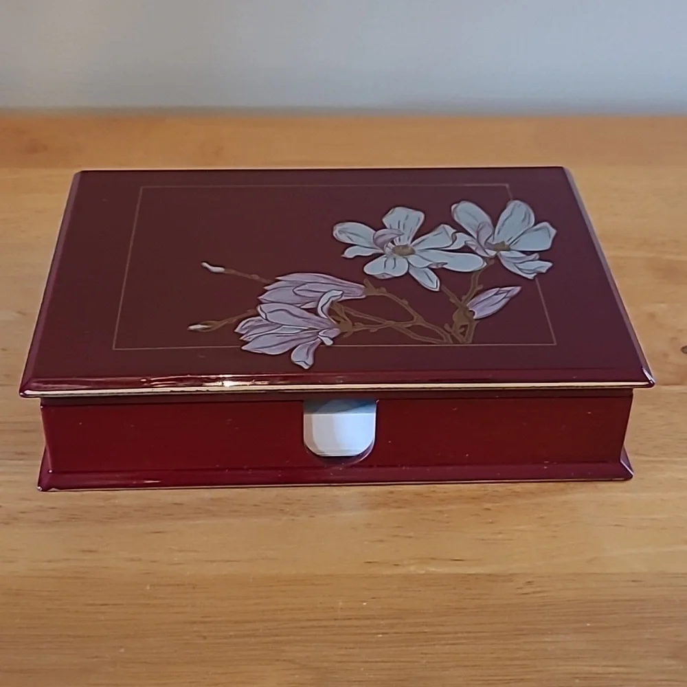 OTAGIRI Vintage 'Magnolia' Decorative Notepad Holder Box - Picture 2 of 16